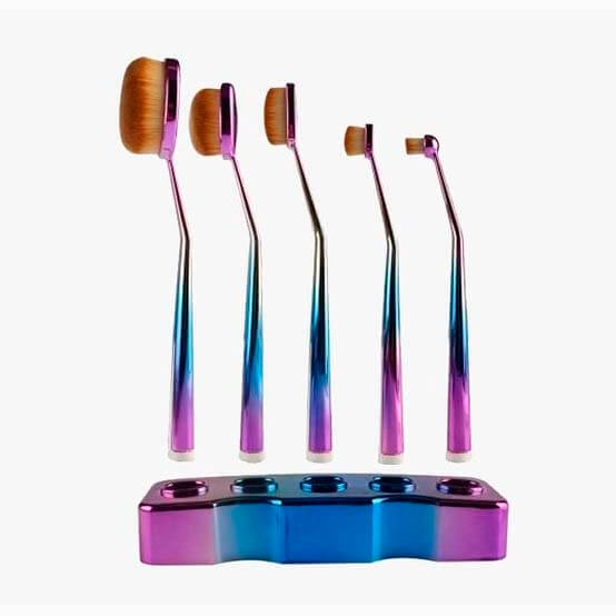 Rainbow Gradient Brushes - 5 Pcs Set with Stand