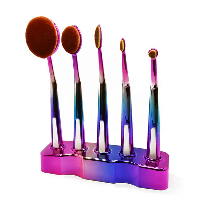 Rainbow Gradient Brushes - 5 Pcs Set with Stand