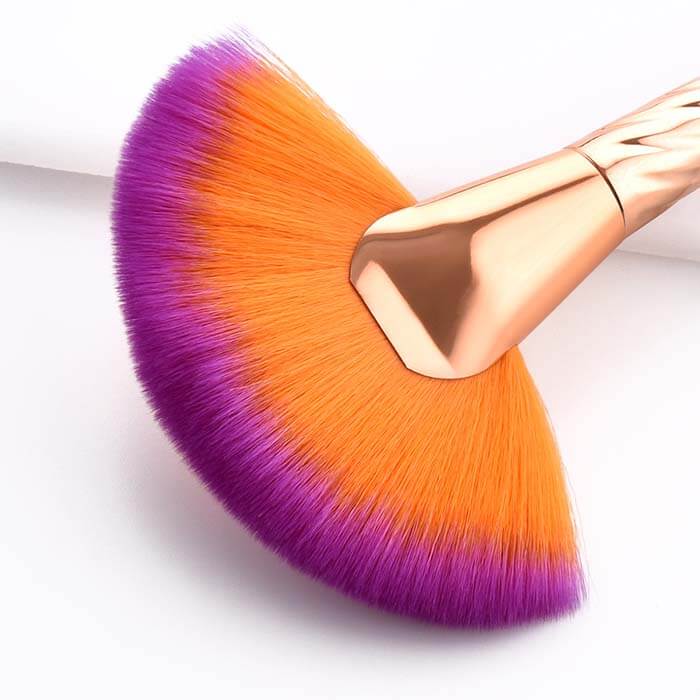 Golden Purple Shell Makeup Brush Set - 10 Pcs