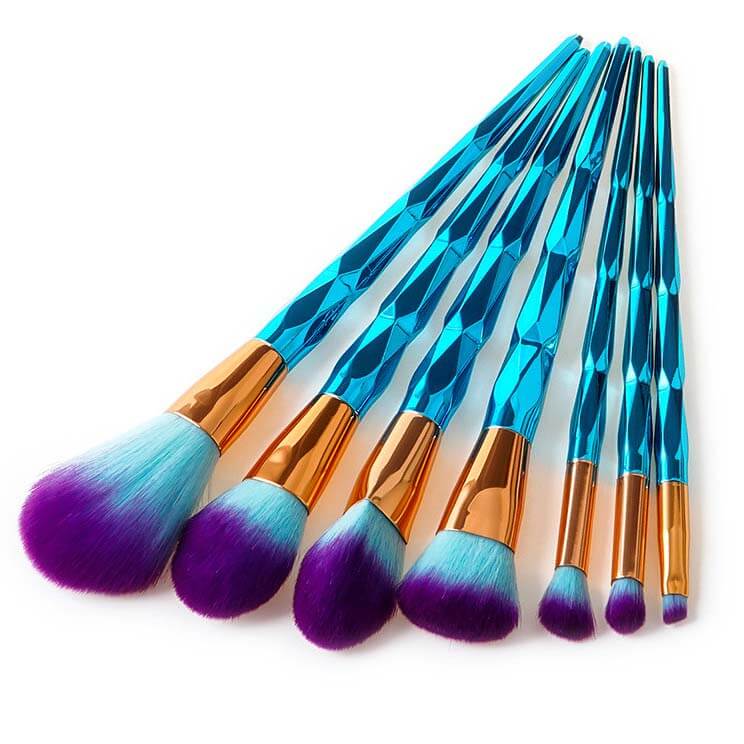 Turquoise Makeup Brush Set of 7 Pcs